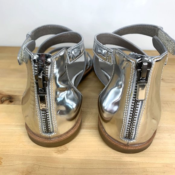 NWOT EILEEN FISHER Cici Velcro Sandal in Silver Sz 8.5 - Picture 6 of 12